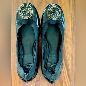 Tory Burch Black Patent Leather Flats